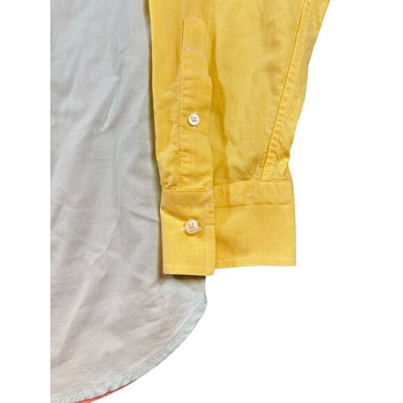 Lands End Colorblock Button-Down Shirt Cotton Spandex Blend Multicolor 90's - XL - Picture 6 of 7